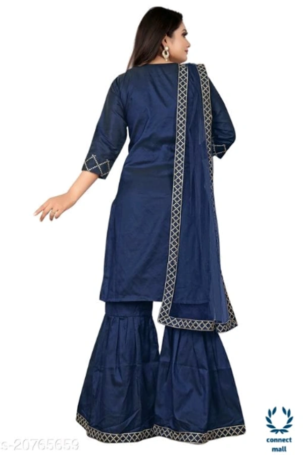 Adrika Drishya Sharara - 38, Maroon, Satin Silk, Checked, Pack of :1